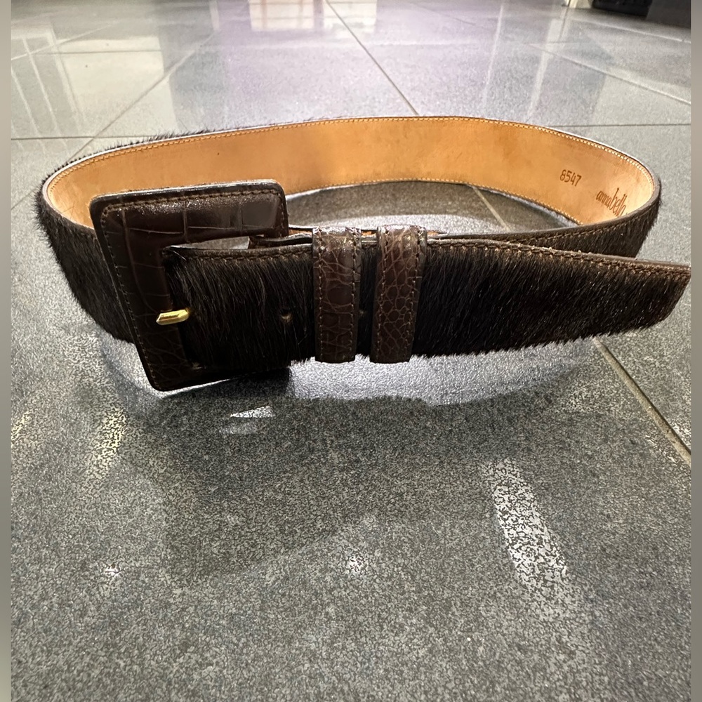 Annabella Brown Genuine Leather Cowhide Belt